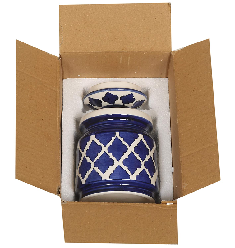 RAJ ROYAL Ceramic Storage Jar- Blue
