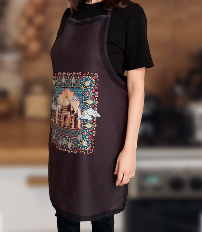 Taj Mahal Floral Pop-art Apron
